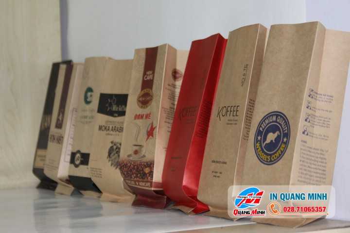 In túi giấy Kraft đựng cà phê - Công Ty In ấn Quang Minh